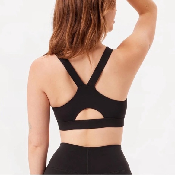 girlfriend collective Other - GIRLFRIEND COLLECTIVE Ella Scoop Neck Sports Bra XS Black FLOAT Racerback Gym